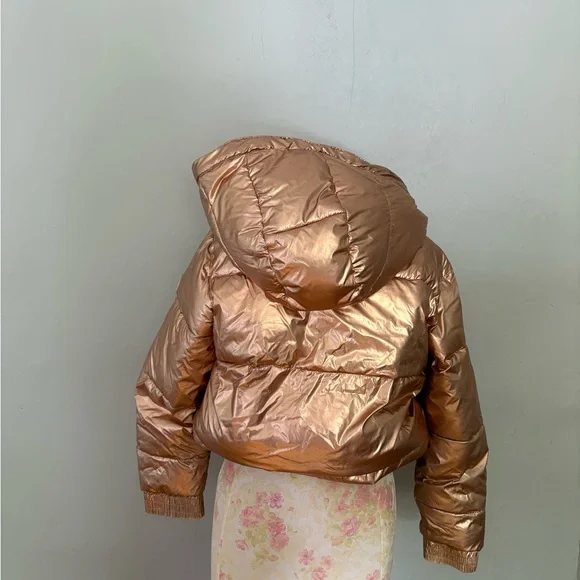 GAP Kids Metallic Bronze Puffer Jacket - Picture 2 of 9
